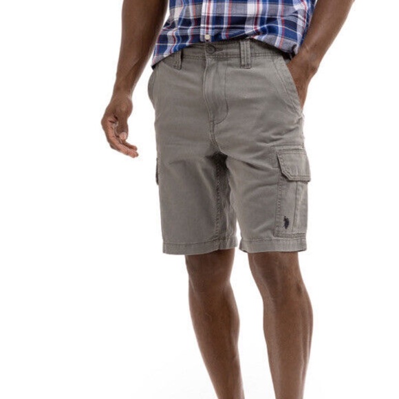 U.S. Polo Assn. Men's Cargo Shorts Island Fog Gray Size 46 NEW - Picture 1 of 4